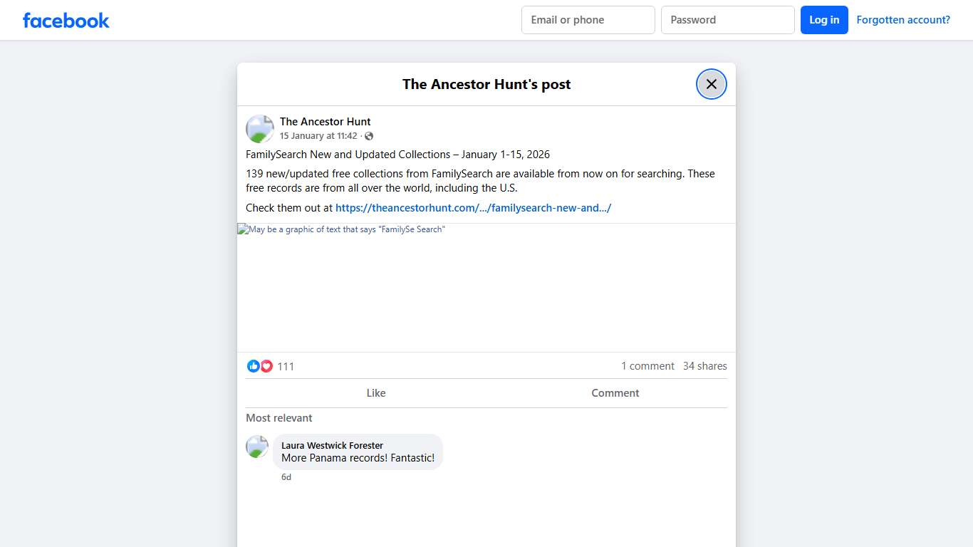 FamilySearch New and Updated... - The Ancestor Hunt Facebook